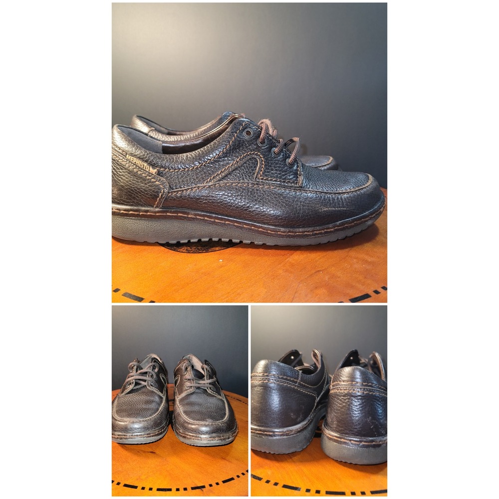 Mephisto Mens Brown Pebbled Leather Lace Up Walking Shoes 8.5 EUR 9381250051
